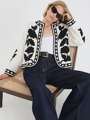 River Island Mono Housecoat Jacket - Imagem 1 de 4