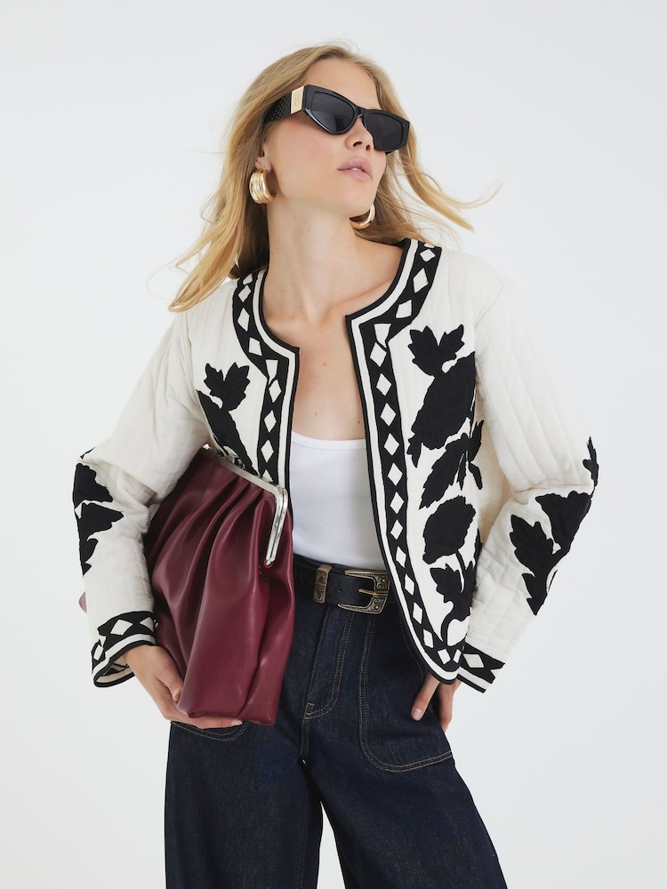 River Island Mono Housecoat Jacket - Imagem 2 de 4