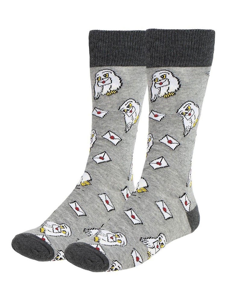 Peers Hardy Harry Potter Print Black Socks 3 Pack - Image 2 of 6