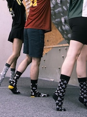 Peers Hardy Harry Potter Print Black Socks 3 Pack - Image 6 of 6