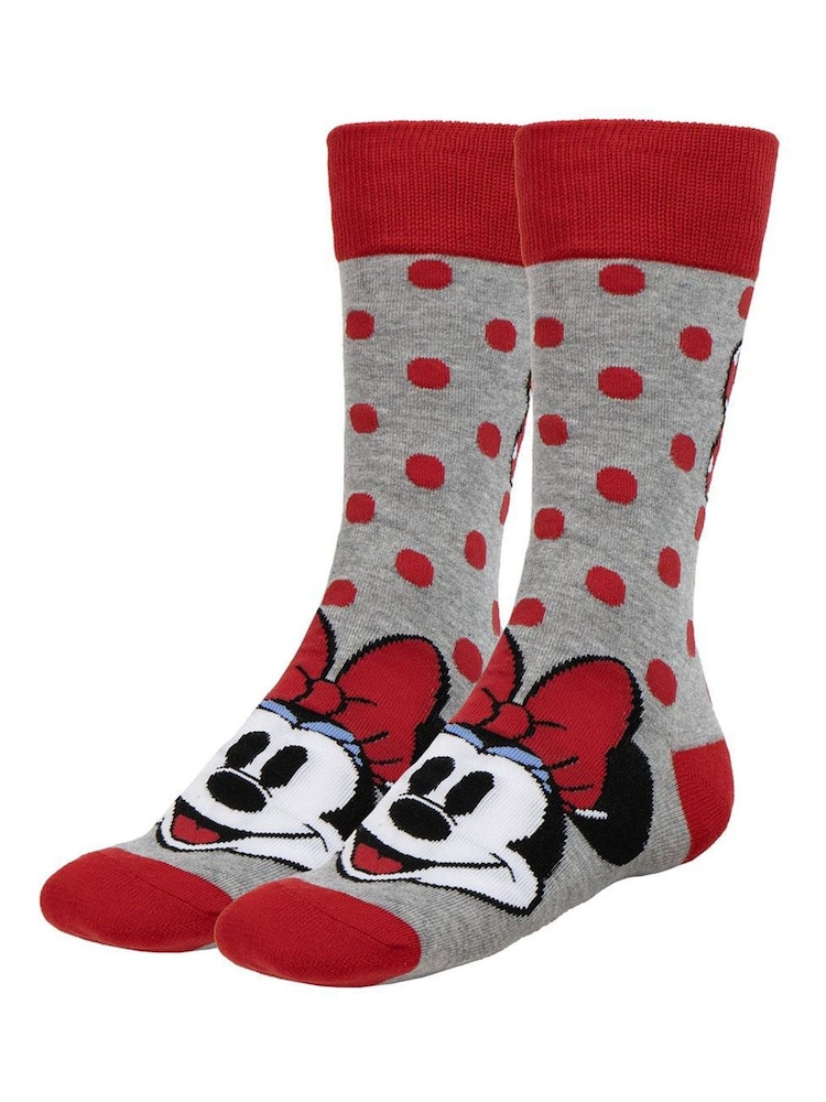 Peers Hardy Red Minnie Print Socks 3 Pack - Image 2 of 7 Peers Hardy Red Minnie Print Socks 3 Pack - Image 2 of 7