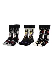 Peers Hardy Disney Villains Print Black Socks 3 Pack - Image 1 of 5