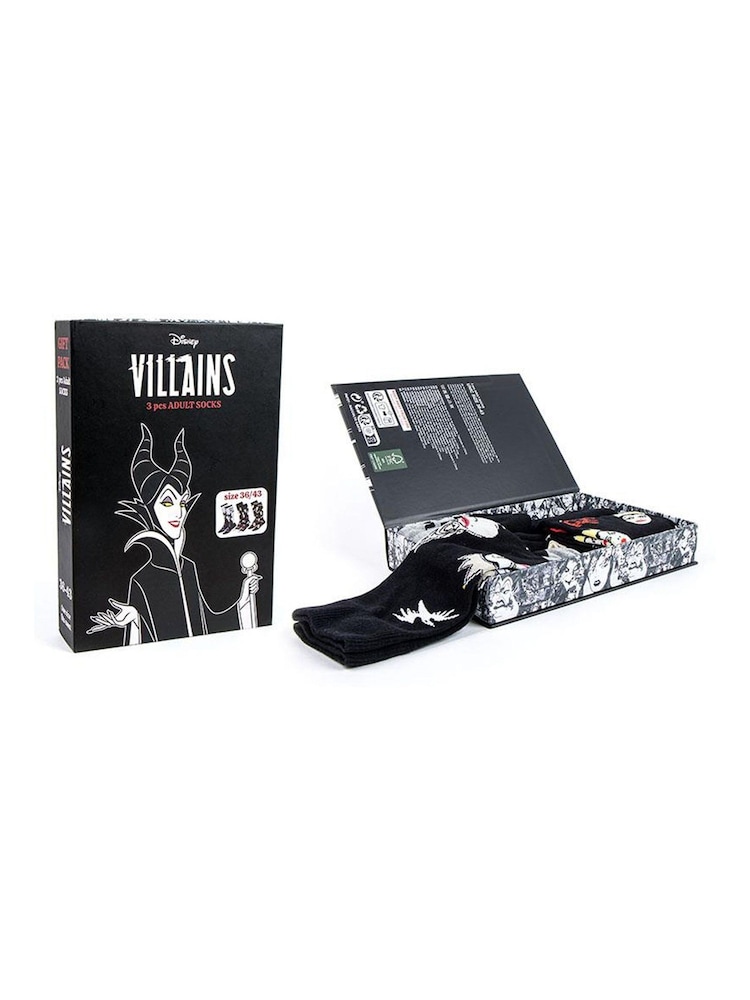 Peers Hardy Disney Villains Print Black Socks 3 Pack - Image 5 of 5 Peers Hardy Disney Villains Print Black Socks 3 Pack - Image 5 of 5