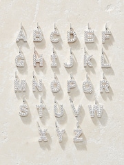 Posh Totty Designs Silver Tone CZ Initial letter Necklace - Image 5 of 5