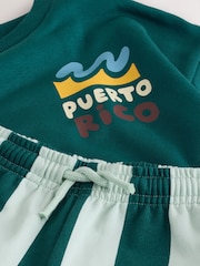 Dark Green Crew Neck Sweatshirt and Shorts Set (3mths-7yrs) (3mths-7yrs) - Image 10 of 10