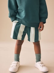 Dark Green Crew Neck Sweatshirt and Shorts Set (3mths-7yrs) (3mths-7yrs) - Image 3 of 10