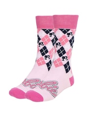 Peers Hardy Pink Barbie Print Socks 3 Pack - Image 2 of 6