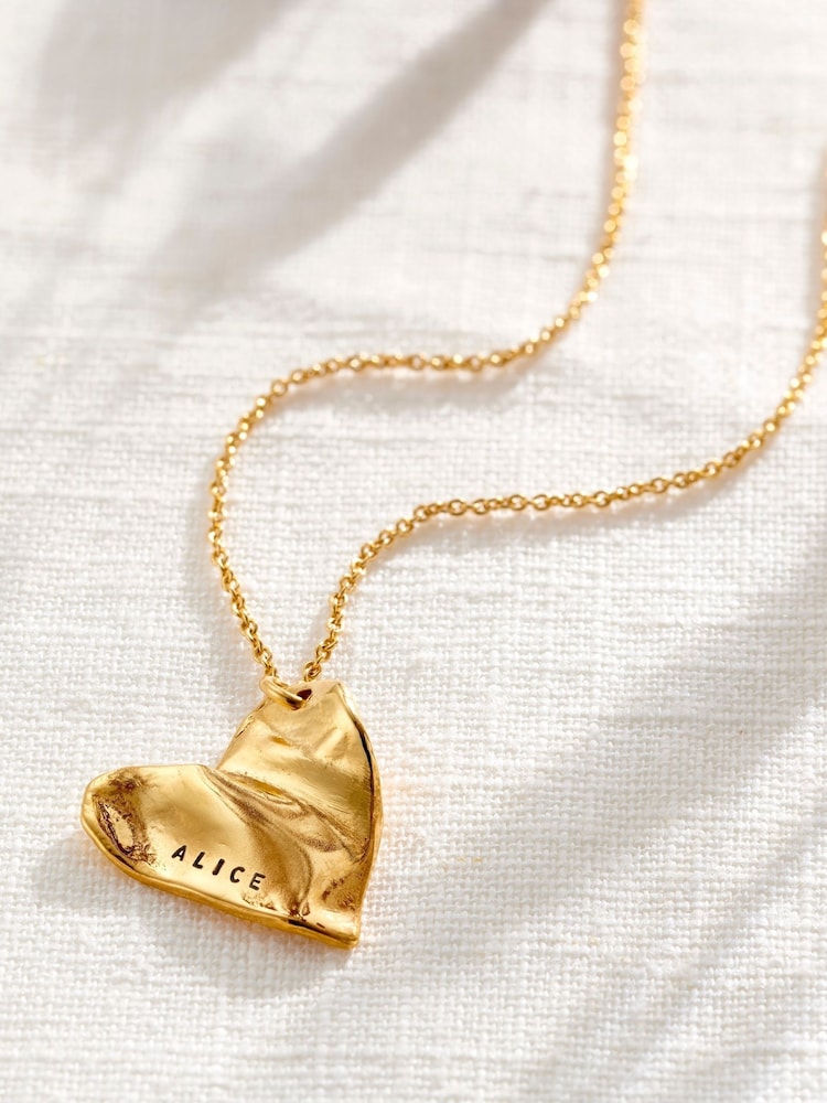 Personalised Fortune Heart Charm Necklace by Posh Totty Designs - Image 1 of 3