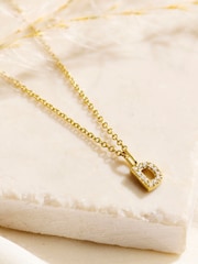 Posh Totty Designs Gold Tone CZ Initial letter Necklace - Image 1 of 5