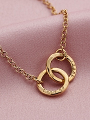 Posh Totty Designs Gold Tone Personalised Double Hoop Two Names Bracelet - Image 1 of 3