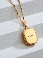 Personalised Rectangle Locket Necklace by Posh Totty Designs - Image 1 of 5