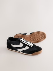 Black Low Profile Lace Up Trainers - Image 7 of 7