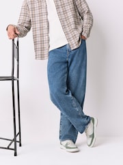 White/Green Smart Casual Trainers with Suede Trim - Image 2 of 7