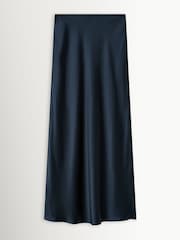 Joseph Blue Isaak Long Silk Satin Skirt - Image 1 of 1