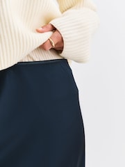 Joseph Blue Isaak Long Silk Satin Skirt - Image 5 of 6