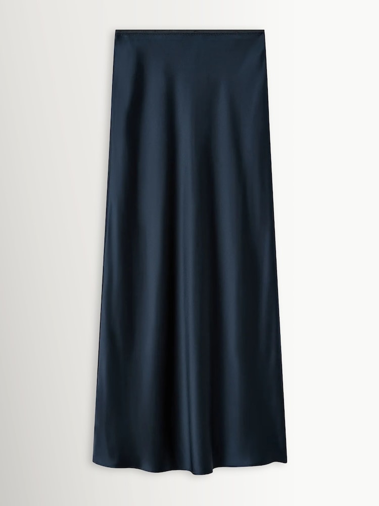 Joseph Blue Isaak Long Silk Satin Skirt - Image 6 of 6