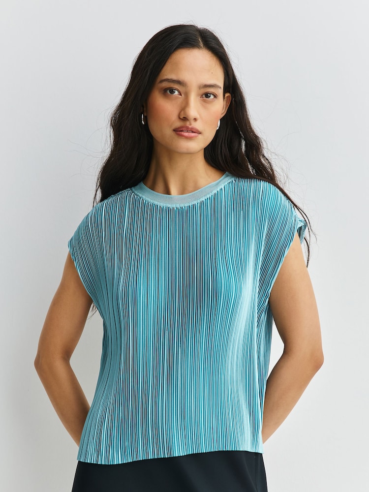 Joseph Cream Cedre Pleated Satin Chambray Top - Image 1 of 7