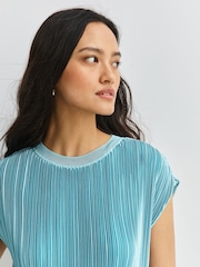 Joseph Cream Cedre Pleated Satin Chambray Top - Image 6 of 7