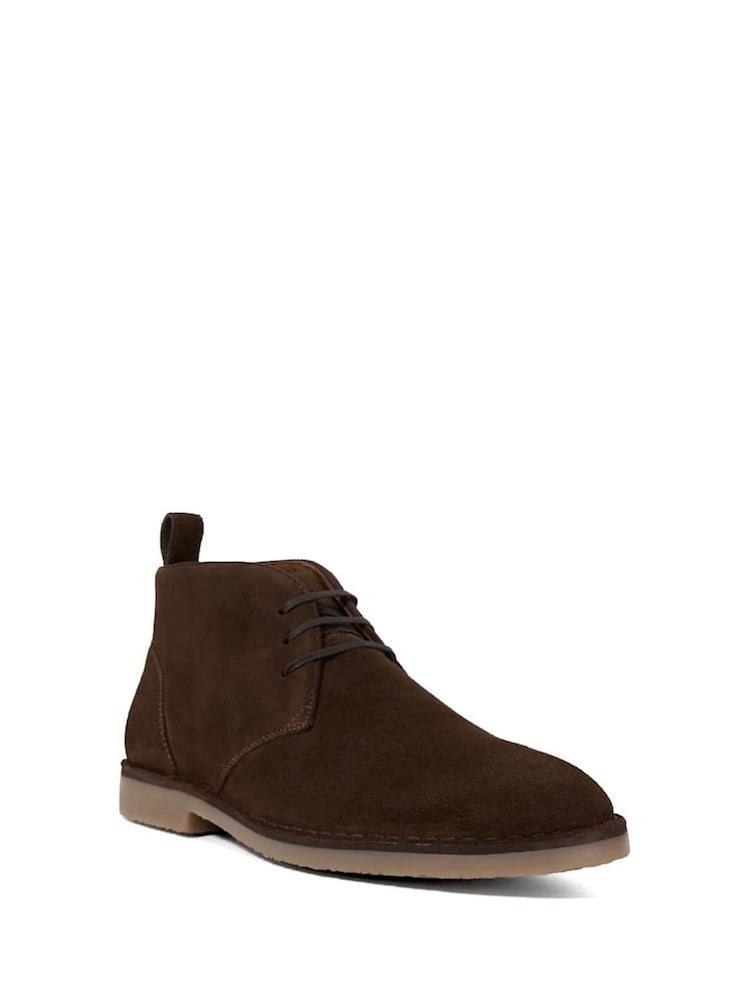 Dune London Brown Cashed Desert Boots - Image 1 of 5