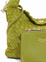 Dune London Green Dinkydeliberate Mini Woven Slouch Bag - Image 4 of 5