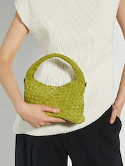 Dune London Green Dinkydeliberate Mini Woven Slouch Bag - Image 5 of 5