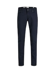 JACK & JONES Blue Glenn Slim Fit 5 Pocket Chino Trousers - Image 1 of 2