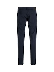 JACK & JONES Blue Glenn Slim Fit 5 Pocket Chino Trousers - Image 2 of 2