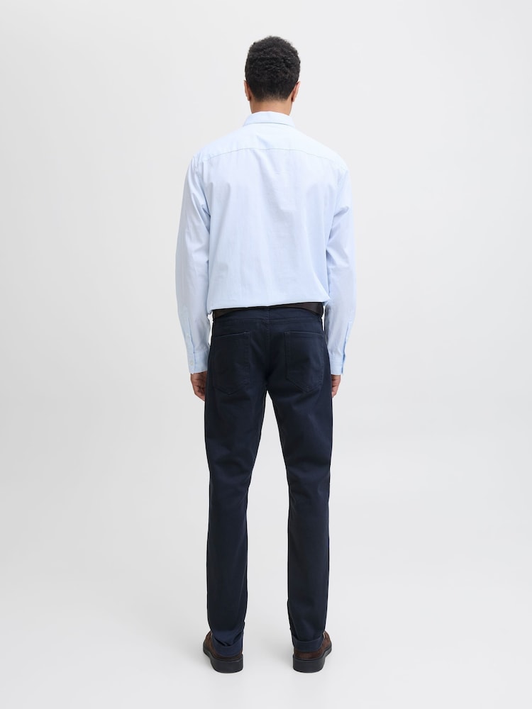 JACK & JONES Blue Glenn Slim Fit 5 Pocket Chino Trousers - Image 2 of 2 JACK & JONES Blue Glenn Slim Fit 5 Pocket Chino Trousers - Image 2 of 2