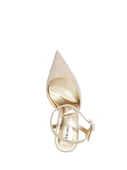 Dune London Gold Channel Y Back Open Court Heels - Image 5 of 6