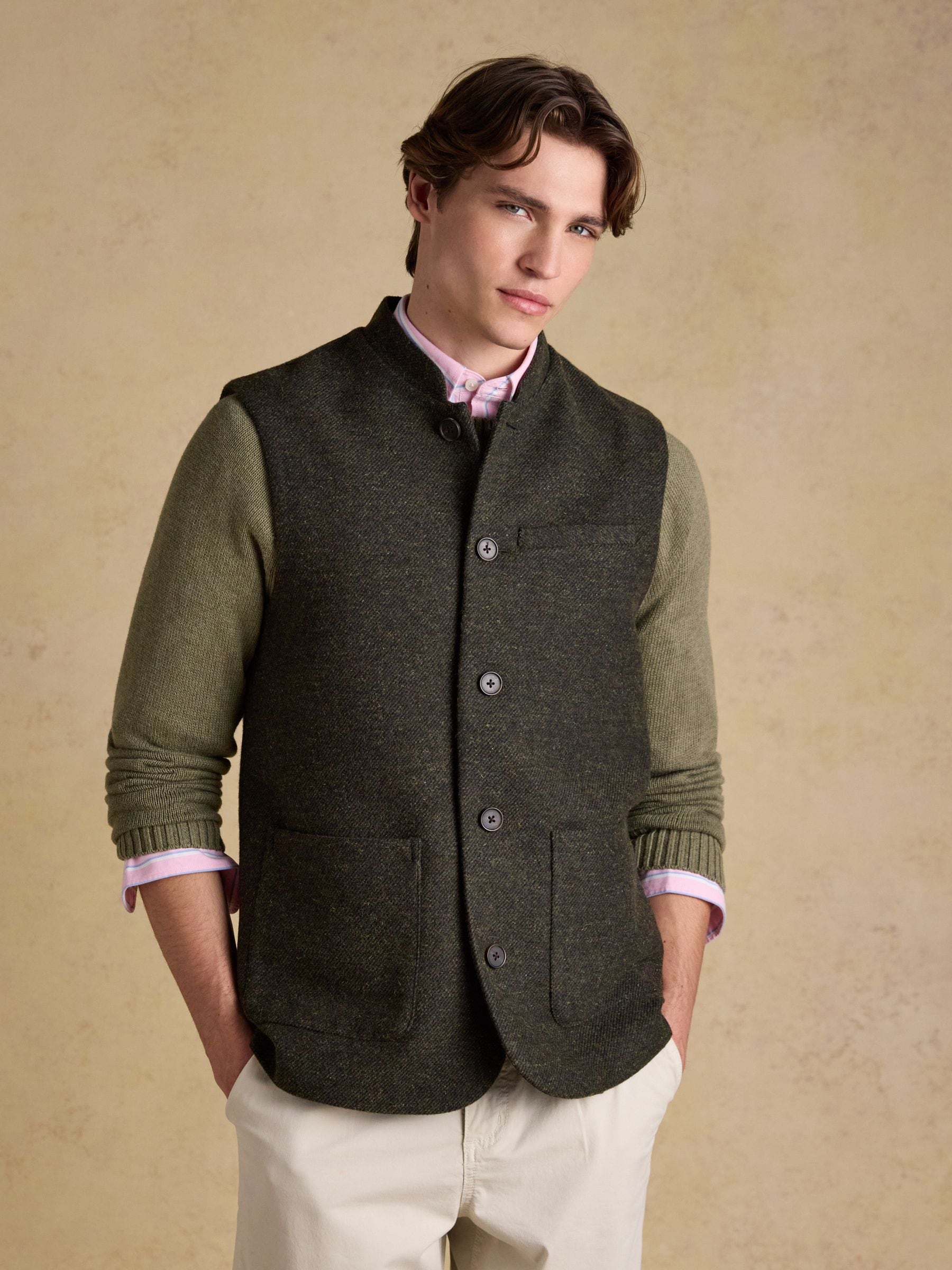 Buy Joules Green Tweed Gilet from Next Ireland