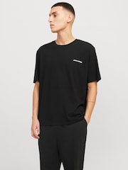 JACK & JONES Black T-Shirt And Trousers Jersey Pyjamas Set - Image 3 of 7