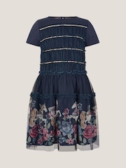 Monsoon Blue Unicorn Sequin Frill Dress - Image 2 of 4