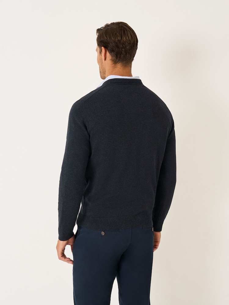 Crew Clothing Grey Cotton Crew Jumper - Image 2 of 5