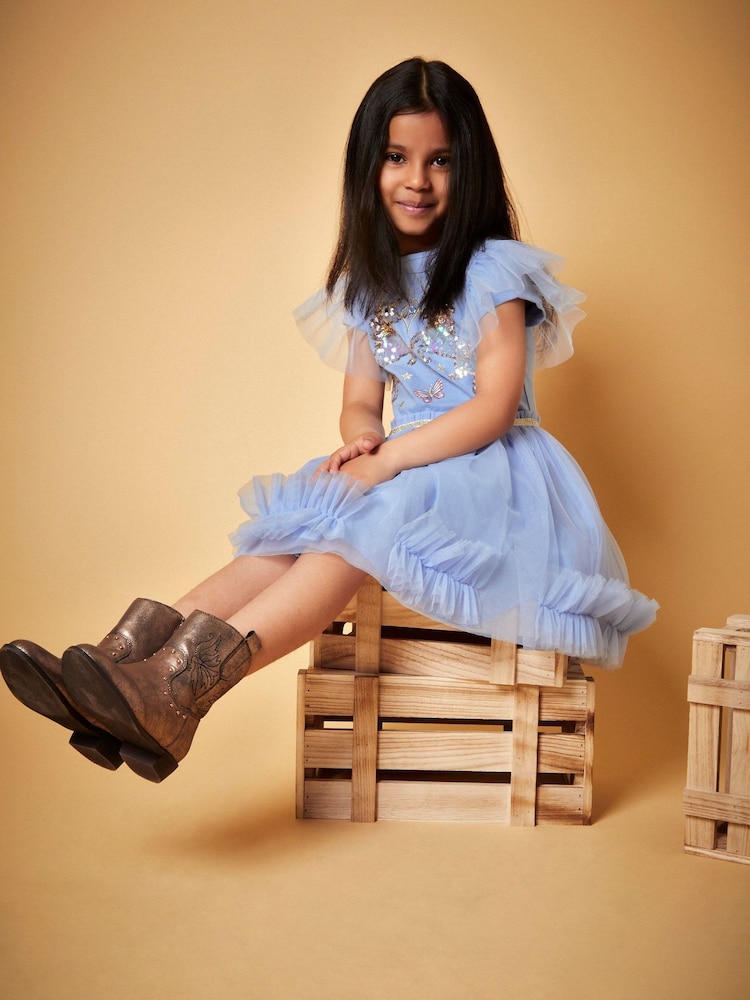 Buy Monsoon Blue Unicorn Embellished Disco Dress from Next USA Buy Monsoon Blue Unicorn Embellished Disco Dress from Next USA