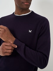 Crew Clothing Blue Cotton Crew Jumper - Image 4 of 5