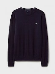 Crew Clothing Blue Cotton Crew Jumper - Image 5 of 5