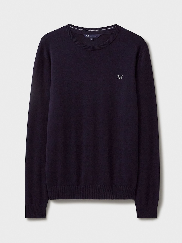 Crew Clothing Blue Cotton Crew Jumper - Image 5 of 5