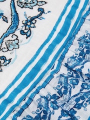 Monsoon Blue Calista Floral Print Frilly Playsuit - Image 4 of 4