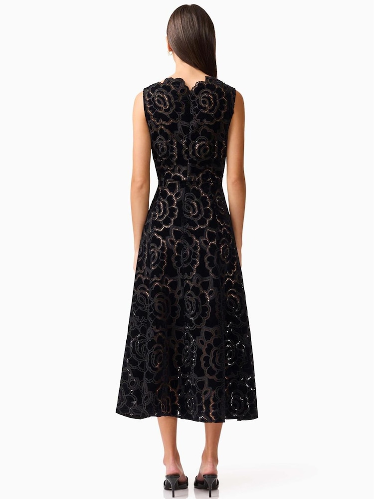 lace dress lingerie Black Sheer Lace Maxi Lingerie Dress
