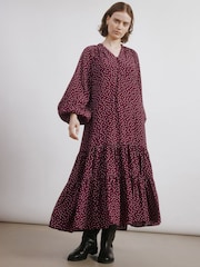 Albaray Burgundy Spot Dress - Bild 1 von 5