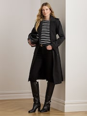 Lauren Ralph Lauren Black Double Breasted Belted Trench Coat - Image 1 of 4