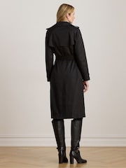 Lauren Ralph Lauren Black Double Breasted Belted Trench Coat - Image 2 of 4