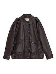 Albaray Faux Leather Bomber Brown Jackets - Image 6 of 6