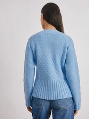 Albaray Blue Cable Peplum Cardigan - Image 2 of 4