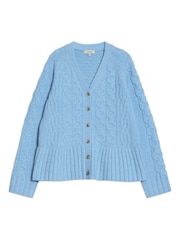 Albaray Blue Cable Peplum Cardigan - Image 4 of 4