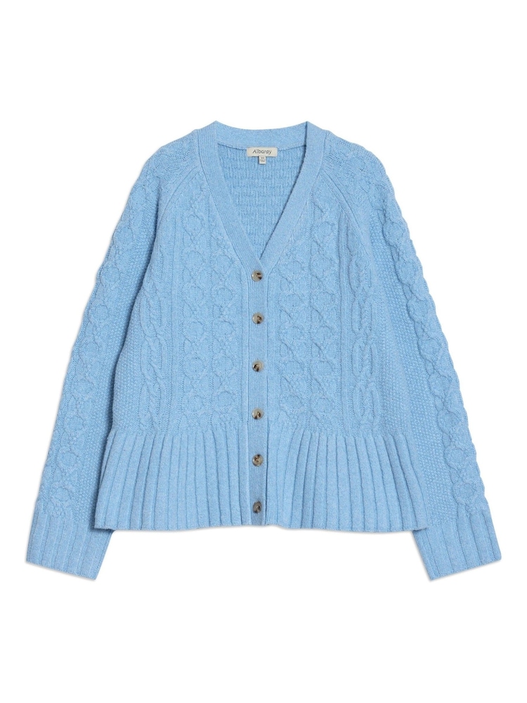Albaray Blue Cable Peplum Cardigan - Image 4 of 4