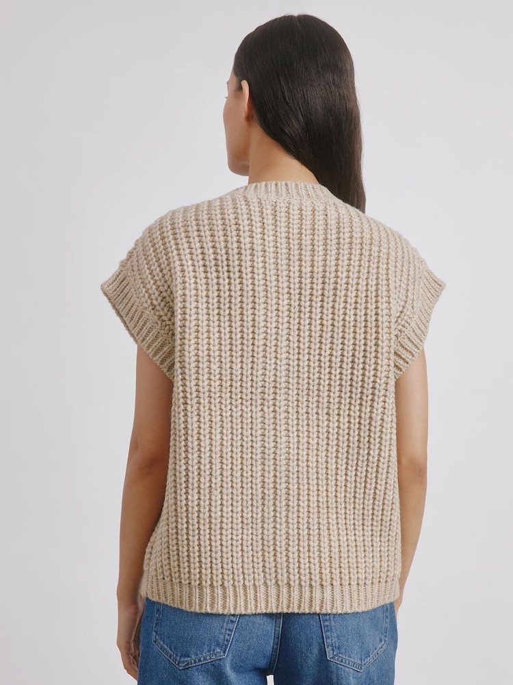 Albaray Cream Chunky Rib Waistcoat - Image 2 of 5