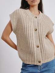 Albaray Cream Chunky Rib Waistcoat - Image 3 of 5
