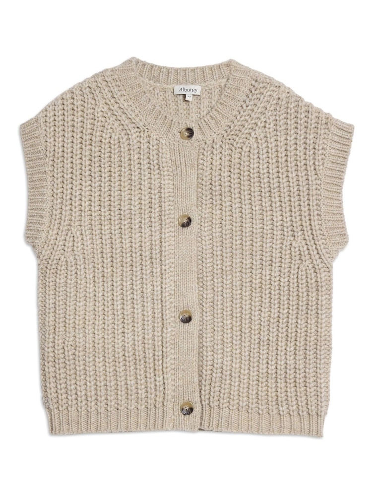 Albaray Cream Chunky Rib Waistcoat - Image 5 of 5