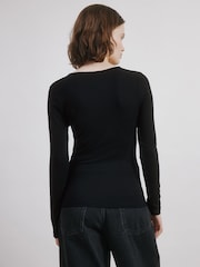 Albaray Black Deep V-Neck Top - Image 2 of 4